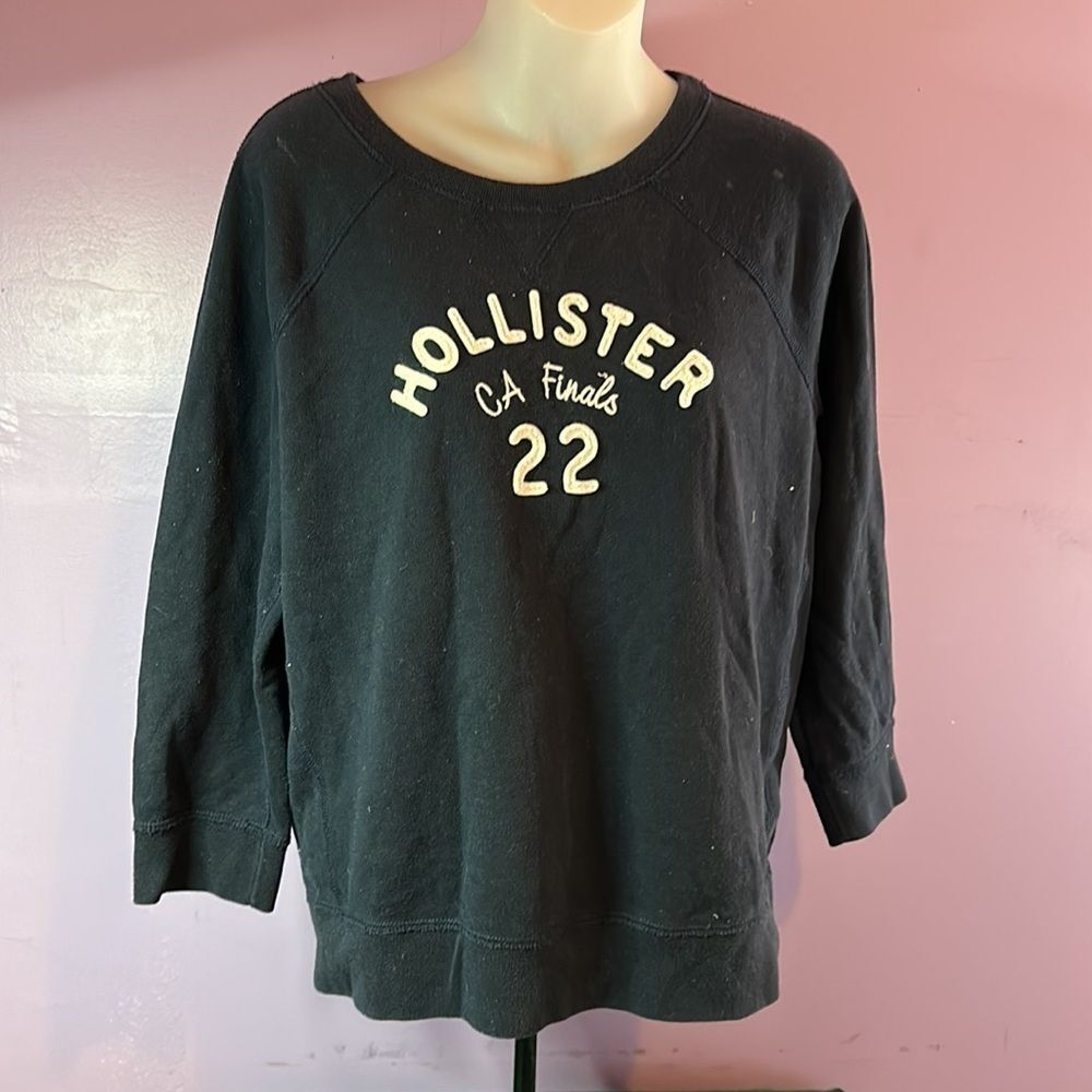Hollister Pullover Sweatshirt Dark Blue Women's Size Large Casual Logo